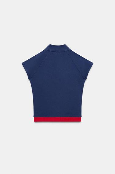 TOP À ZIP AVEC INSCRIPTION - Bleu de Zara - Image 6