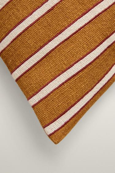 STRIPED CUSHION COVER — Mustard 2