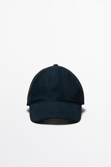 Suede leather cap — Navy blue 1