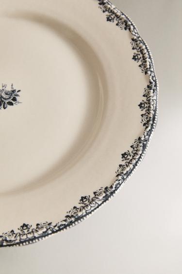 DINNER PLATE WITH PLACEMENT DESIGN - Blue / Grey by Zara - Image 2