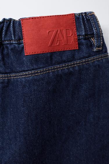 JUPE EN DENIM FLEURS BRODÉES - Bleu de Zara - Image 3