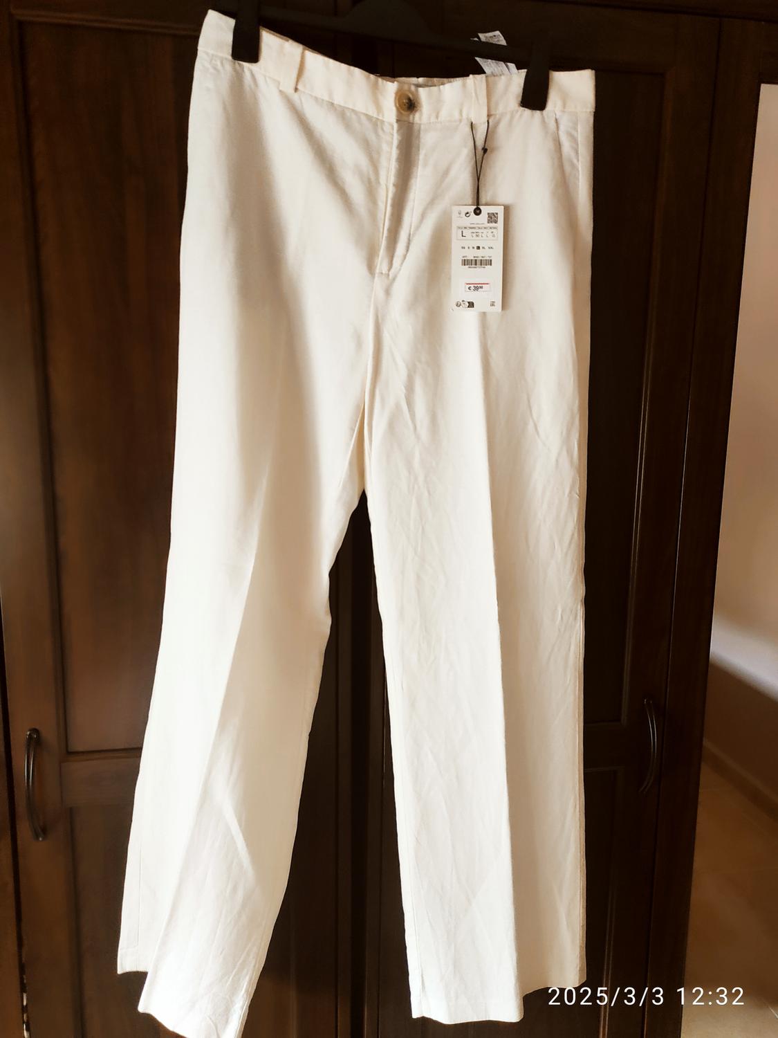 LINEN-BLEND FLARED TROUSERS