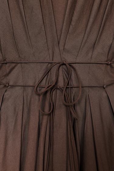 ROBE MIDI À PINCES ZW COLLECTION - Marron de Zara - Image 6