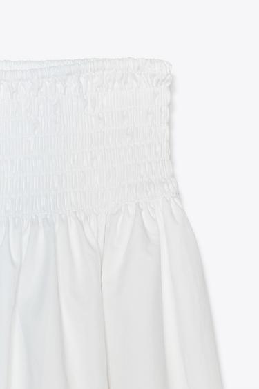 JUPE MI-LONGUE POPELINE - Blanc de Zara - Image 5