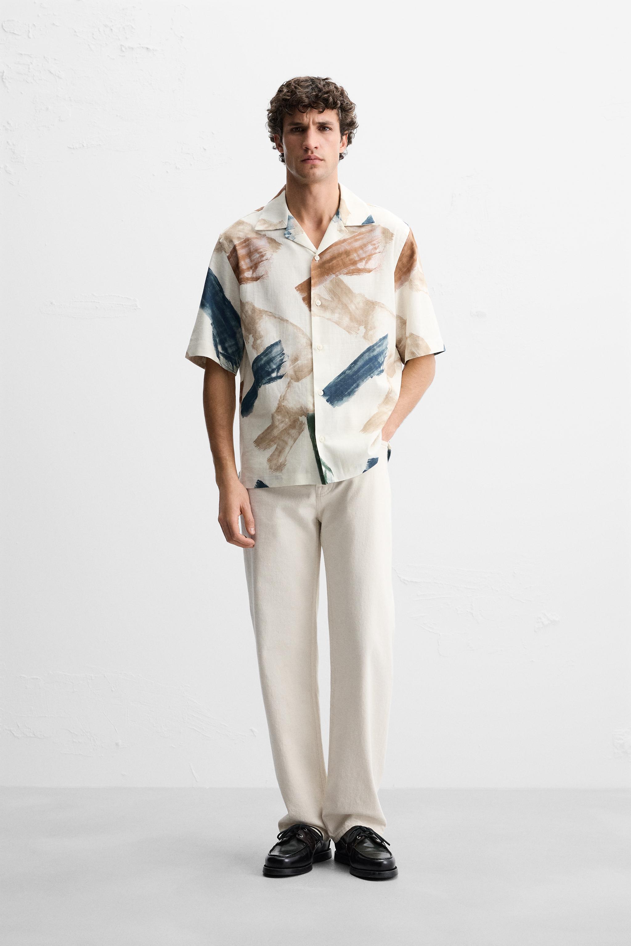 ZARA アブストラクト プリント シャツ 5679/311 ABSTRACT PRINT SHIRT - Bluish | ZARA United States