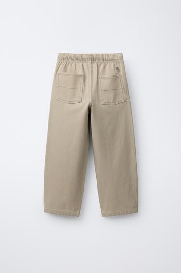 SOFT TROUSERS WITH TOPSTITCHING - Beige by Zara - Image 1