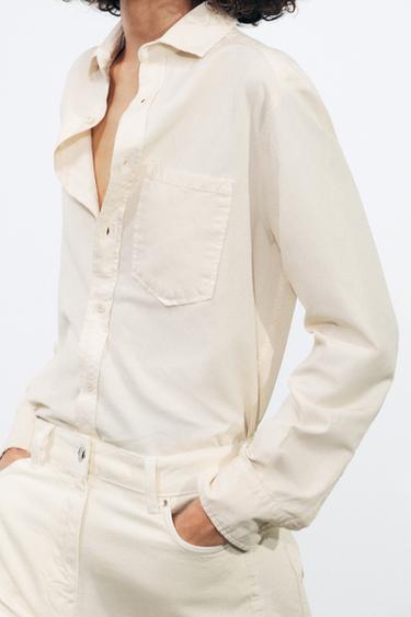 CHEMISE À POCHE ZW COLLECTION - Écru de Zara - Image 5