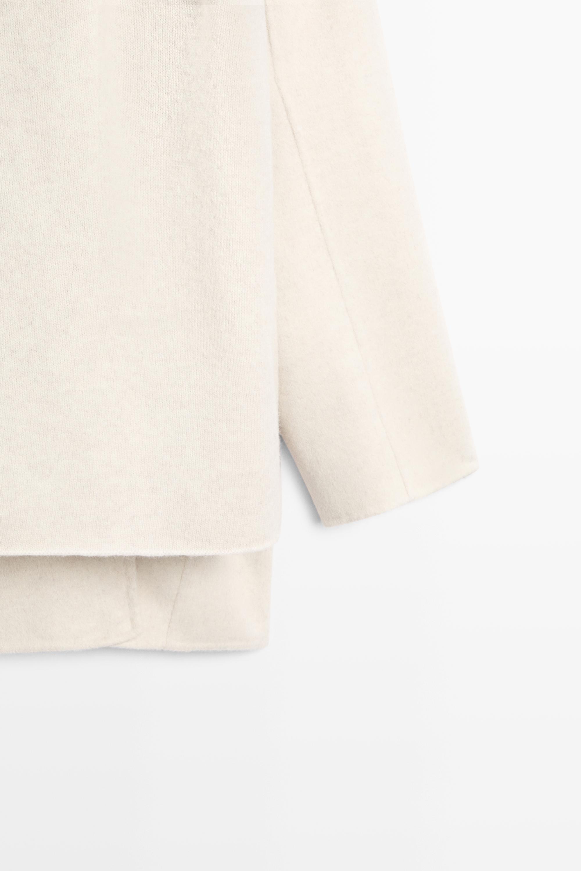 Wool-blend coat with scarf detail
