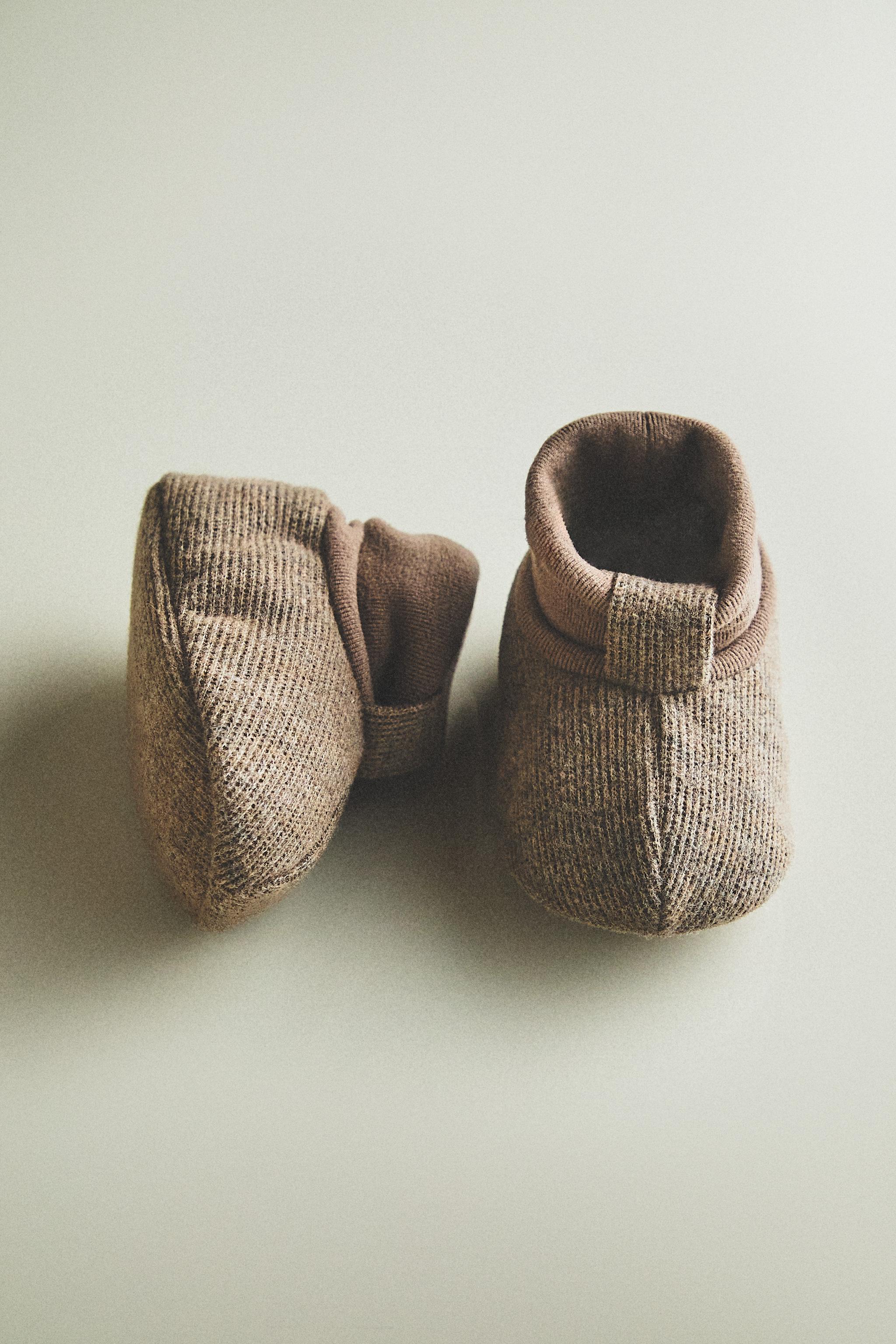 FABRIC BOOTIES — Brown