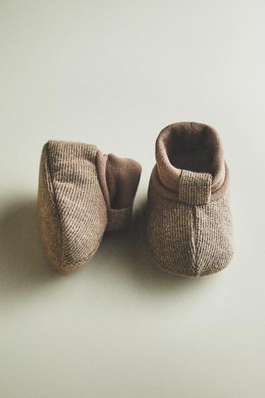 FABRIC BOOTIES — Brown 1