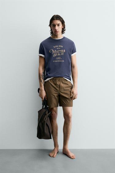 ФУТБОЛКА С ГРАФИЧЕСКИМ ПРИНТОМ — СИНИЙ от Zara — изображение 0