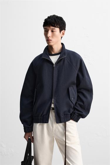TEXTURED JACKET - Navy blue by Zara