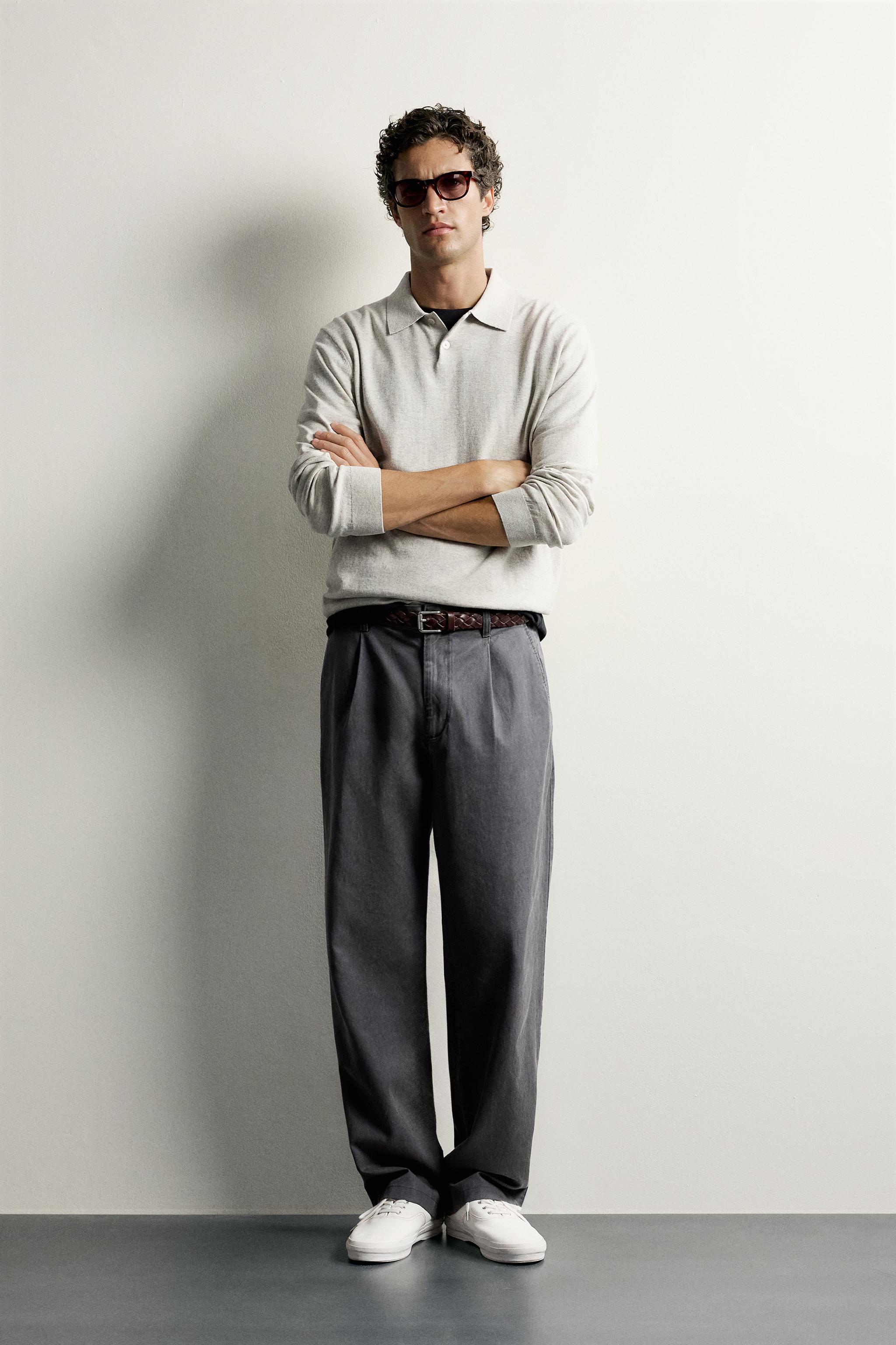 Zara PAMUKLU KAŞMİR TRİKO POLO T-SHIRT