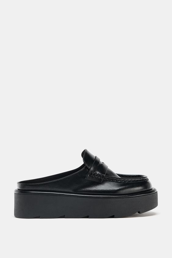 CHUNKY SOLE MULE LOAFERS - Black by Zara - Image 0
