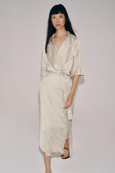 ROBE PLISSÉE AVEC CEINTURE ZW COLLECTION - Cave de Zara - Image 3