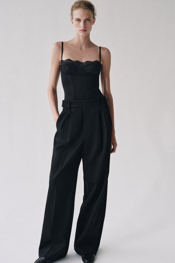 BODY AROS ENCAJE - Negro de Zara - Imagen 0