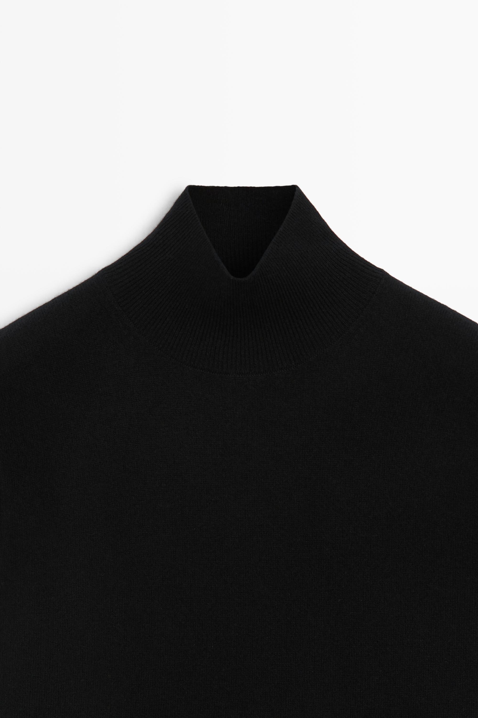 Wool blend mock turtleneck knit top