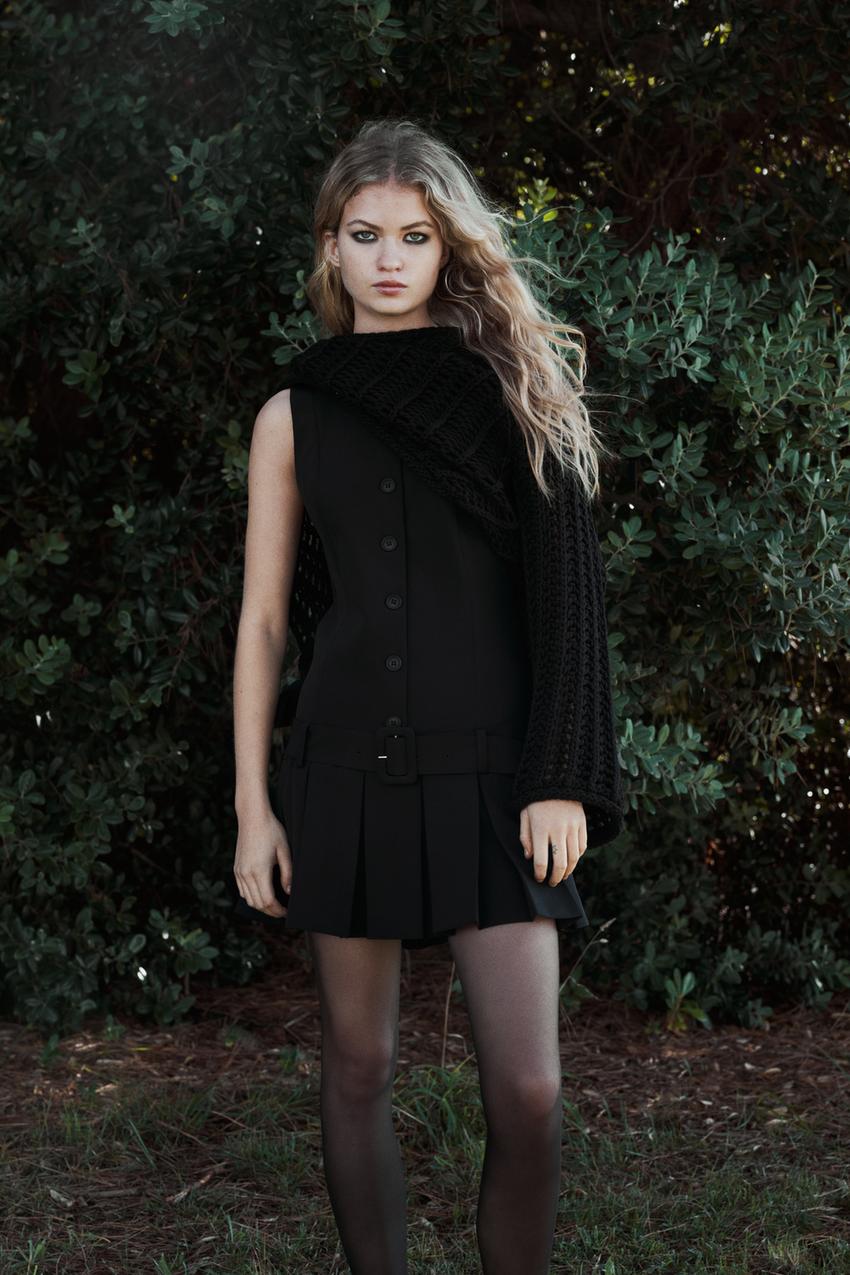 ボックスプリーツ ショートワンピース - ブラック | ZARA Japan / 日本 