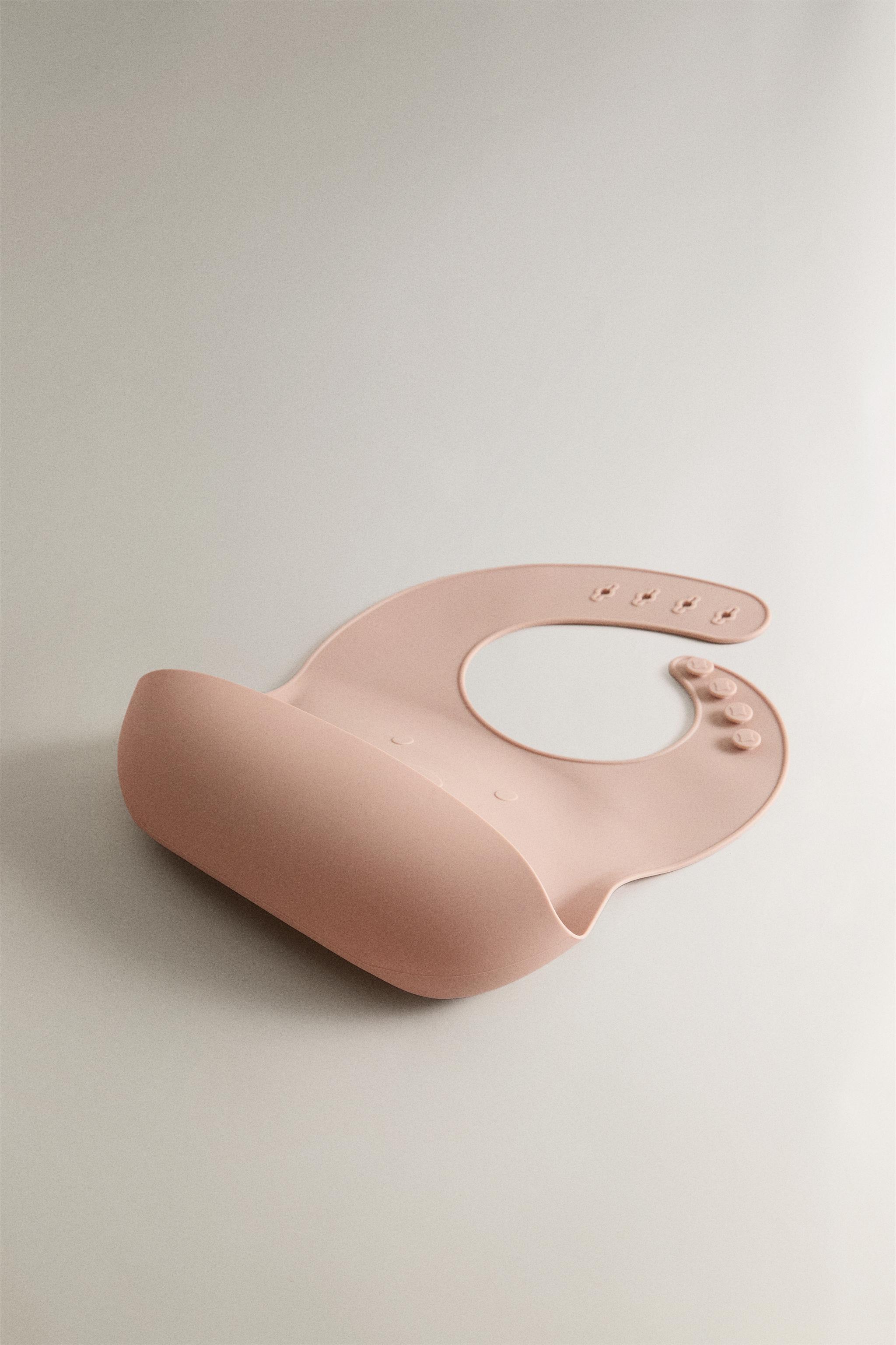 KIDS' SILICONE BEAR BIB — Pink