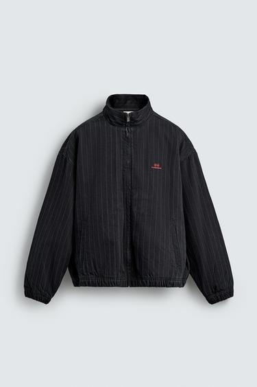 EMBROIDERED STRIPED DENIM JACKET - Blue by Zara