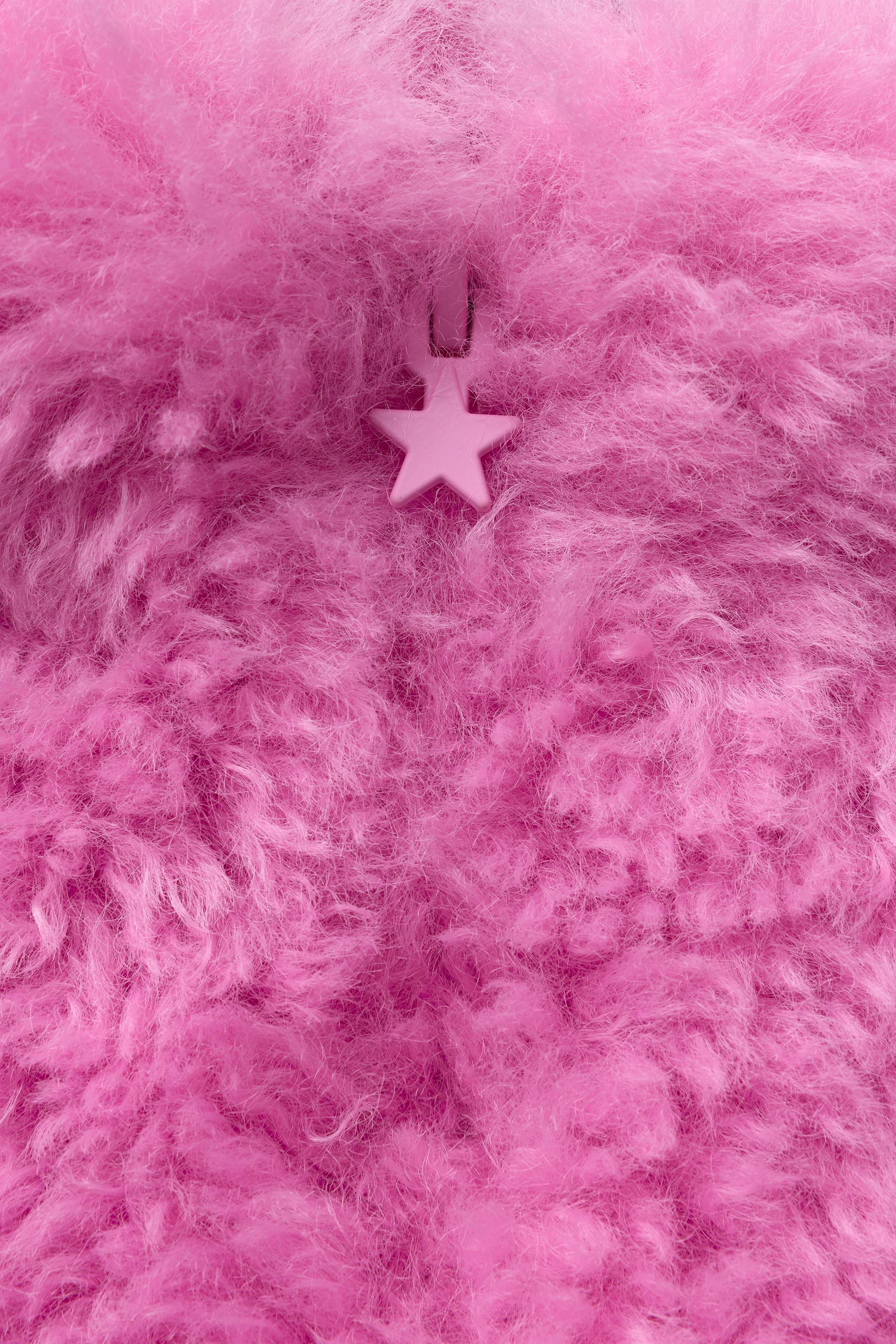 FAUX FUR JACKET WITH HOODIE