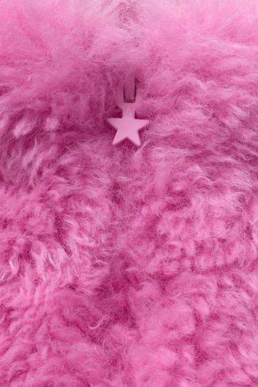 FAUX FUR HOODED JACKET - Pink by Zara
