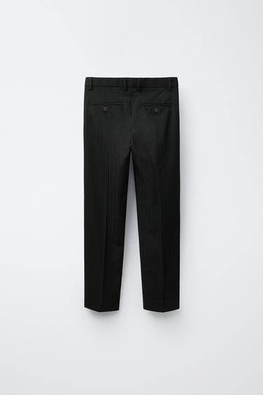PINSTRIPED TROUSERS - Black by Zara - Image 1