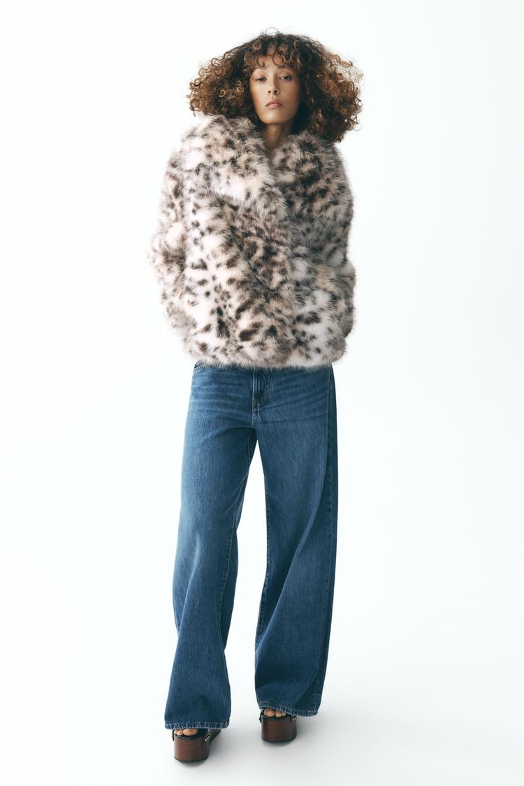 ANIMAL PRINT FAUX FUR JACKET ZW COLLECTION Leopard ZARA Australia