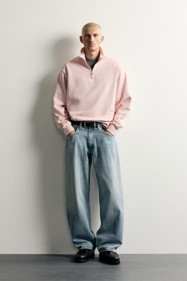 SUDADERA CUELLO CREMALLERA BÁSICA - Rosa de Zara - Imagen 0