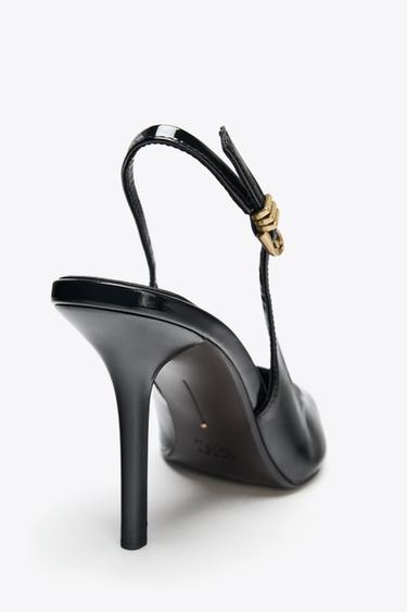 METAL BUCKLE HEELS - Black by Zara - Image 3