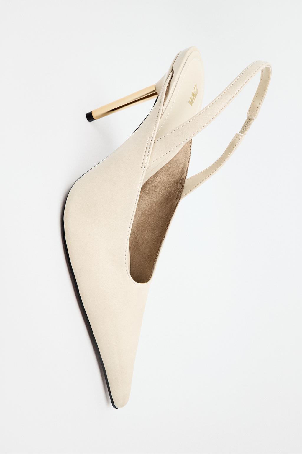 METALLIC HEEL SLINGBACK SHOES
