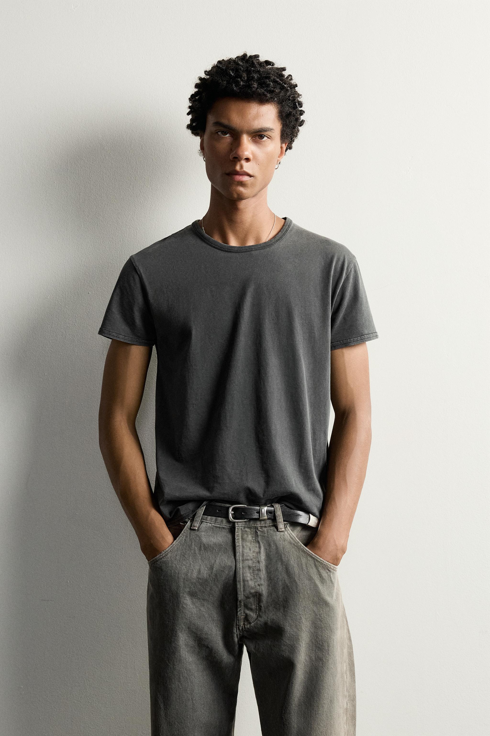 T-SHIRT SLIM EFFET DÉLAVÉ