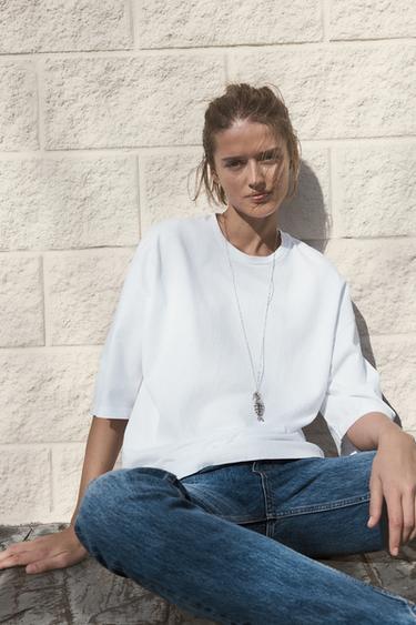 LOOSE FIT T-SHIRT - White by Zara - Image 1