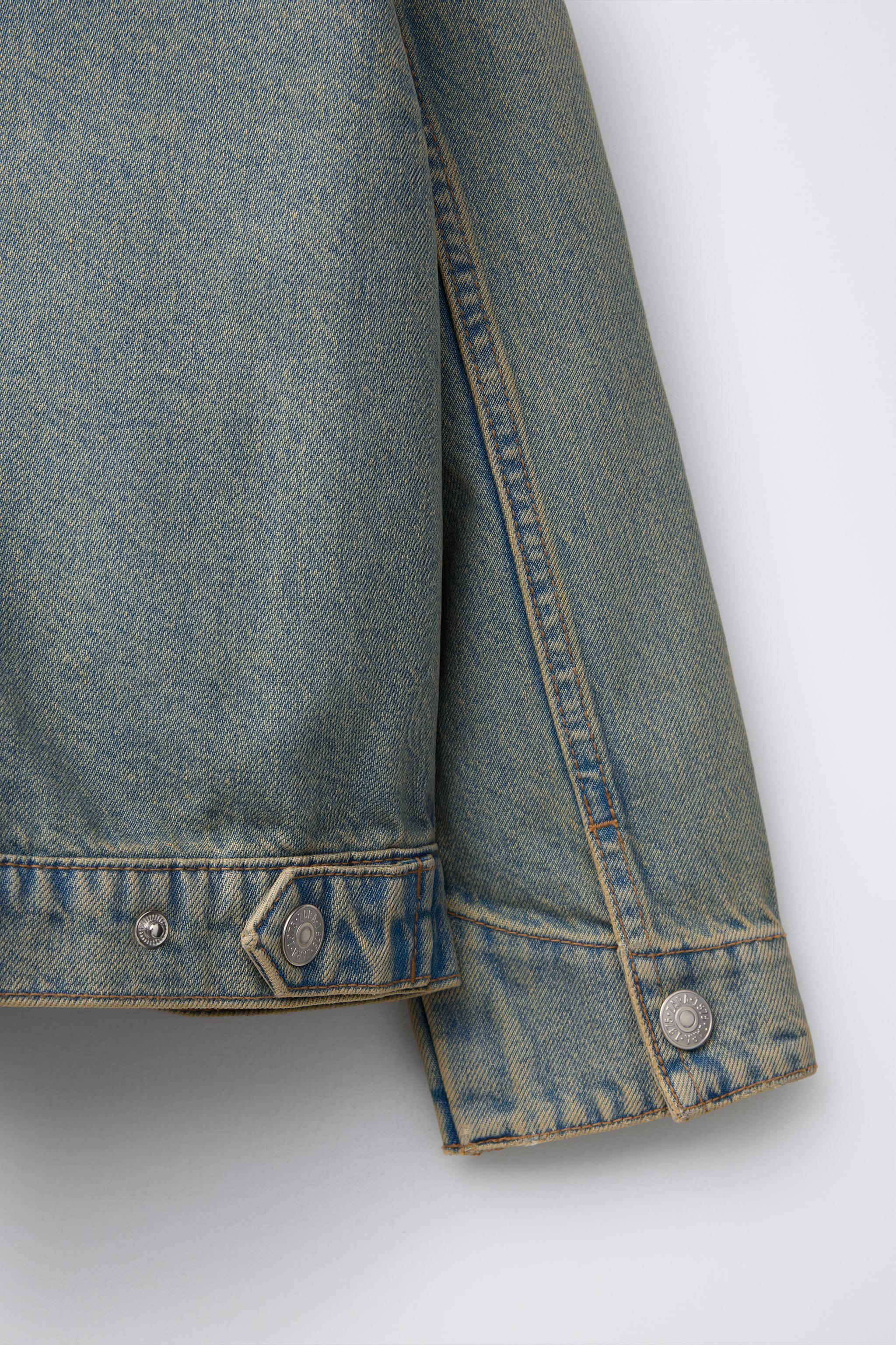 ダメージ加工デニムジャケット - ブルー/グリーン | ZARA Japan ダメージ加工デニムジャケット - ブルー/グリーン | ZARA Japan