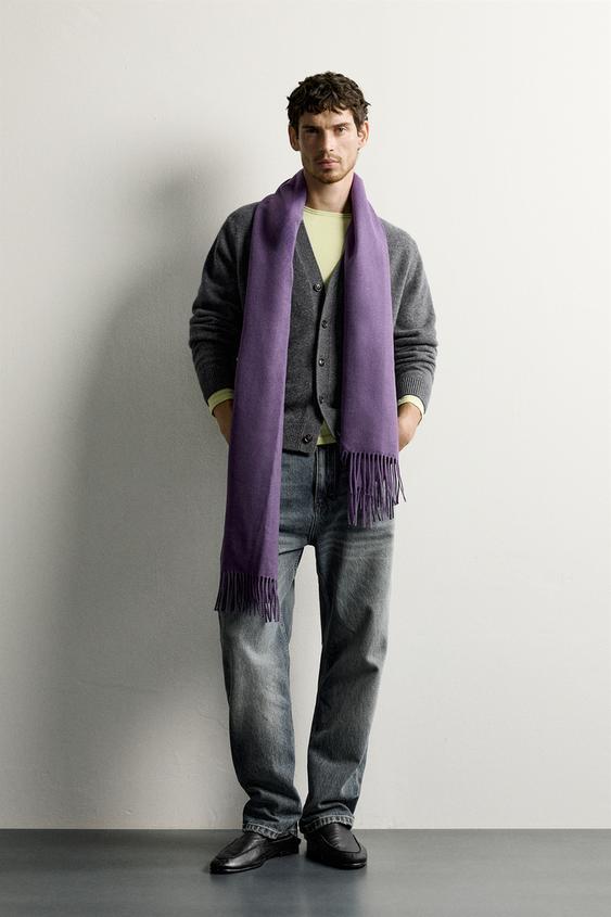 WOOL BLEND REGULAR FIT CARDIGAN - Grey marl by Zara - Image 0