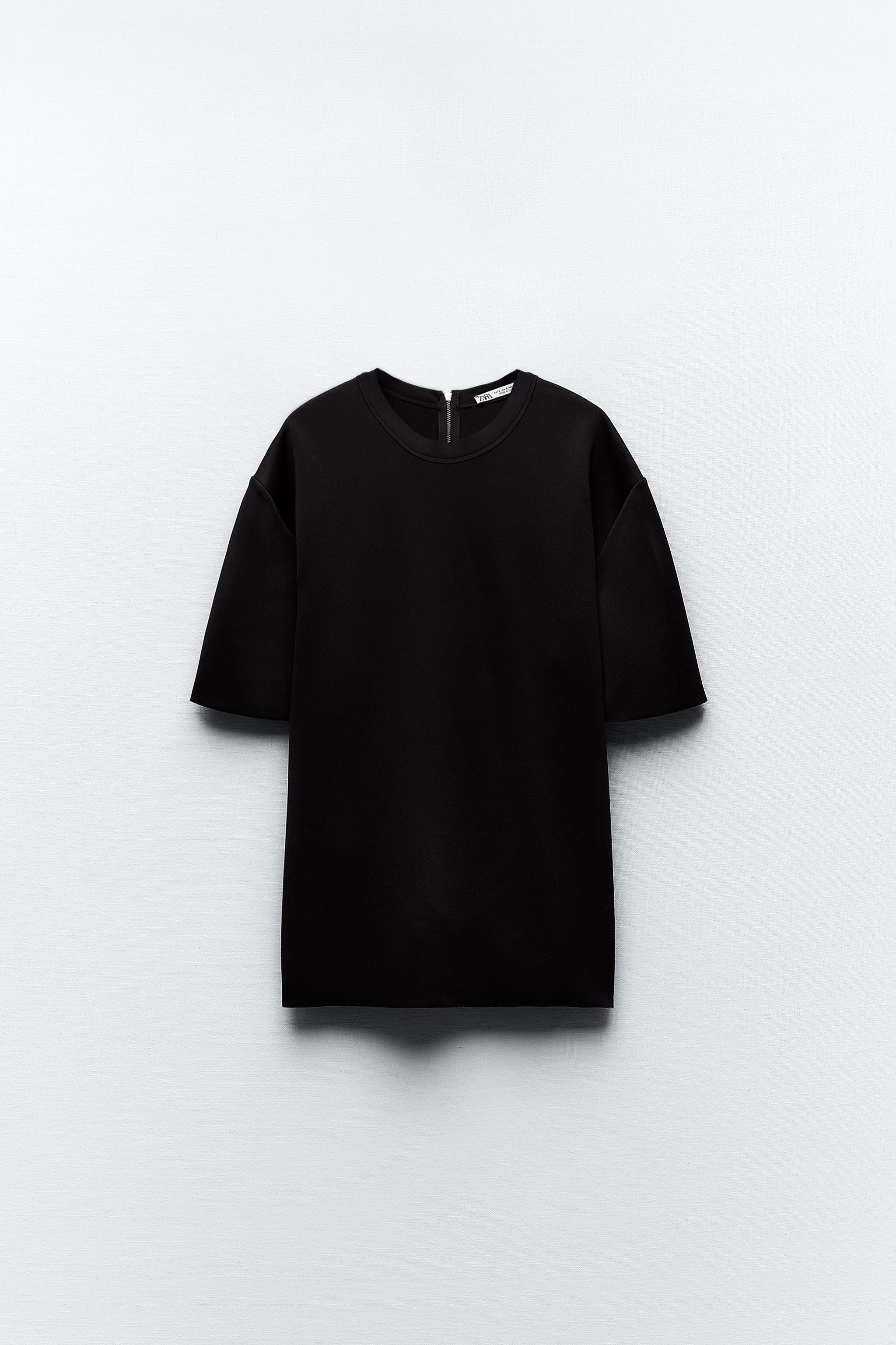 Order Zara Oversized Half Cuban Collar Shirt Black XS Online From