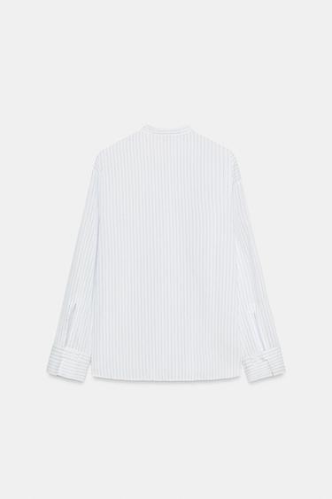 CHEMISE À PLASTRON ZW COLLECTION - Blanc / Bleu marine de Zara - Image 3