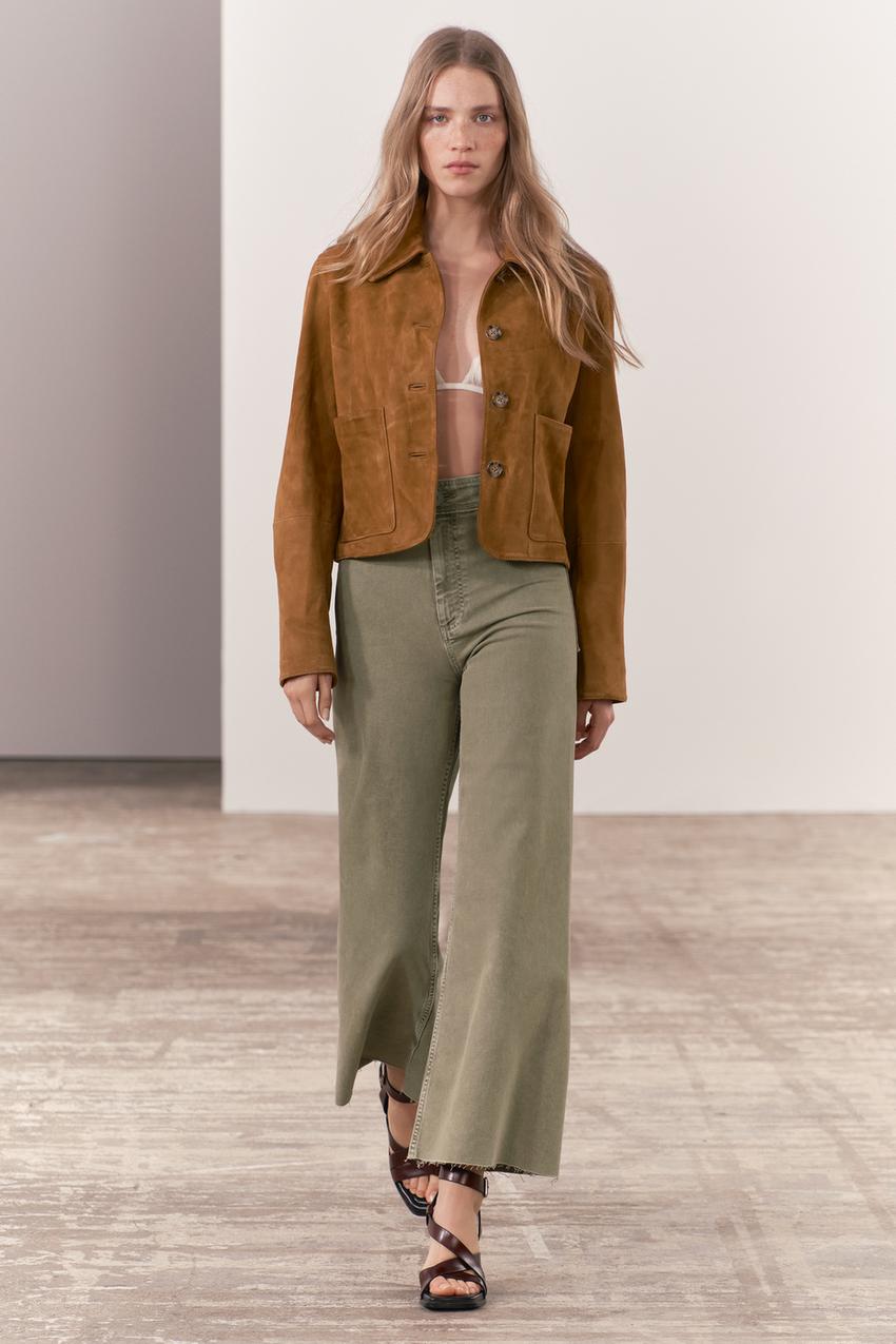Zara Brown skinny leather pants