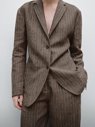 Americana traje rayas diplomáticas - Negro oro de Zara