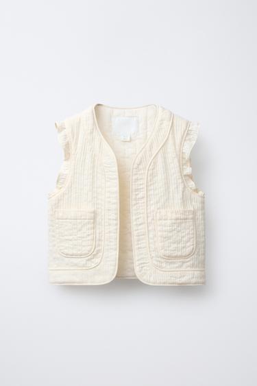 RUFFLED STRUCTURE WAISTCOAT - Ecru by Zara