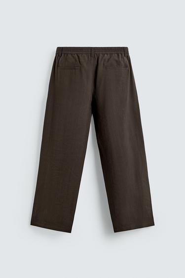 PANTALON FLUIDE À PLIS - Marron de Zara - Image 6