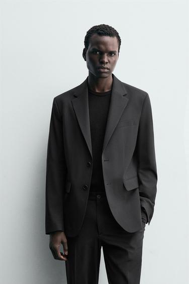 BLAZER خفيف مريح بدلة - أسود الخاص بـ Zara