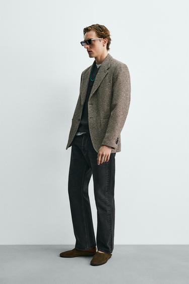 BLAZER STRUCTURÉ LAINE - COTON AARON LEVINE X ZARA - Marron de Zara - Image 3