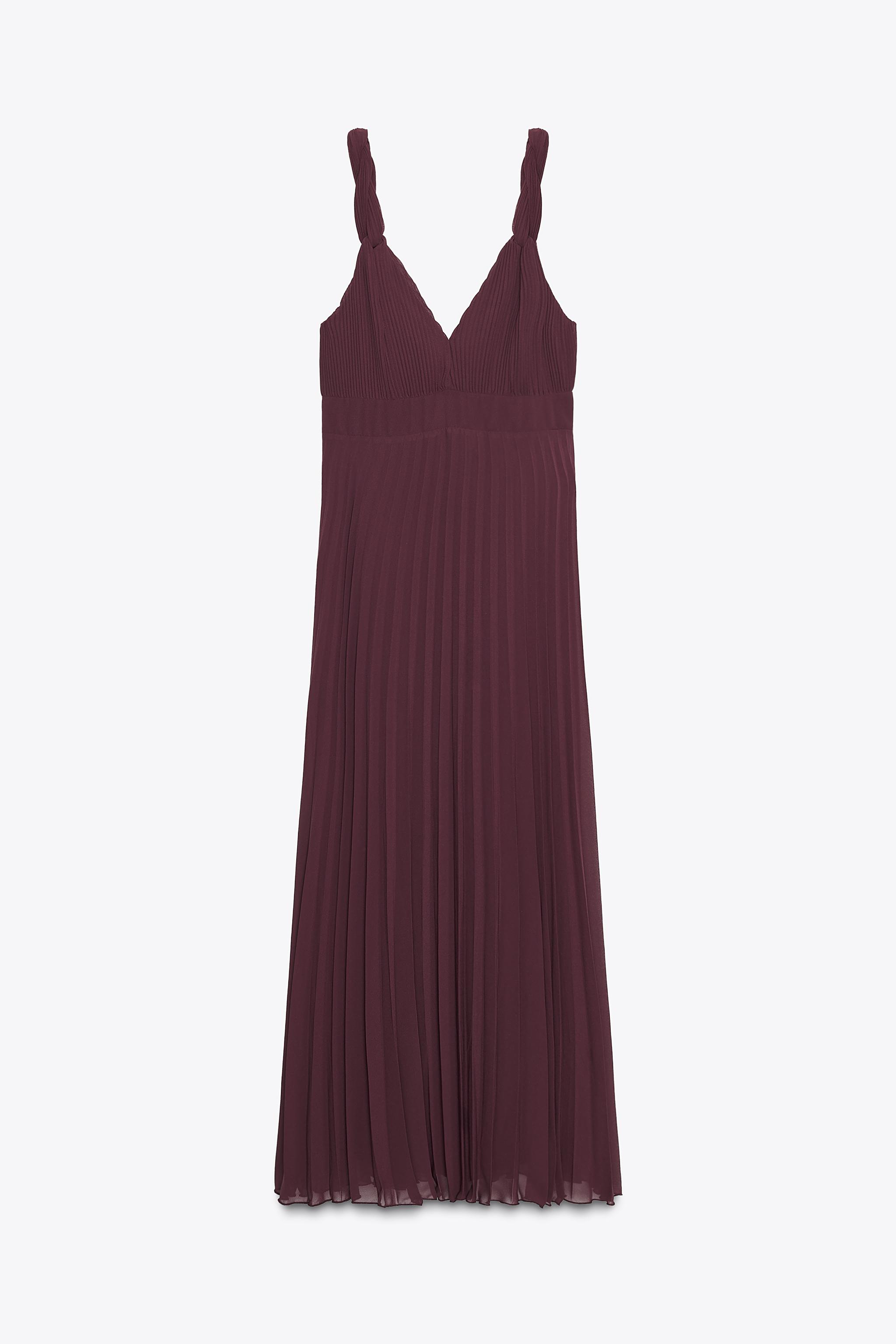 PLEATED MIDI DRESS - Terracotta | ZARA United States