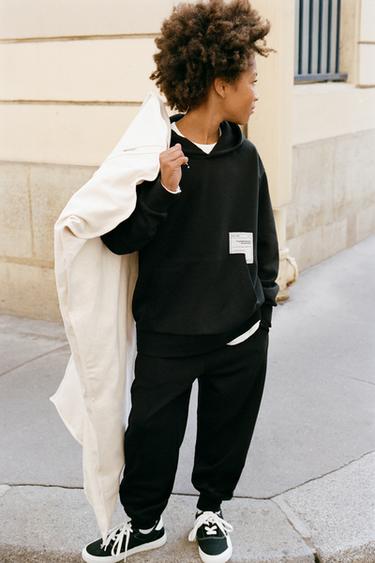 INTERLOCK HOODIE AND JOGGERS SET - Black by Zara