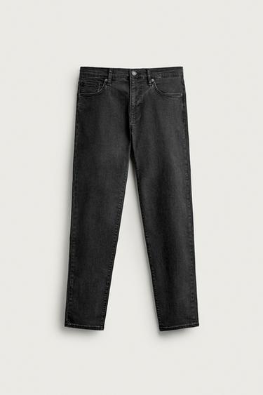 Zara BAZIČNE SLIM FIT FARMERKE – drveni ugljen