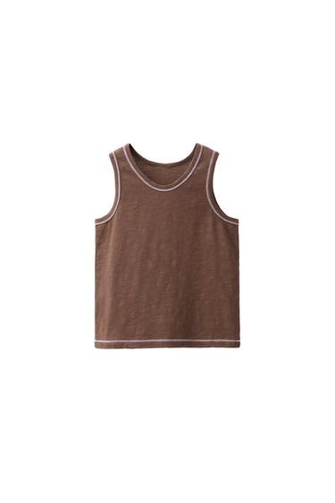 T-SHIRT MIT NÄHTEN CREATED BY CARAMEL LONDON X ZARA - Braun von Zara