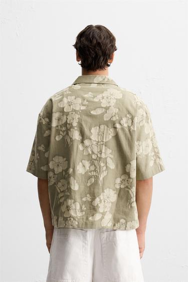 FLORAL JACQUARD SHIRT - Sage Green by Zara - Image 2