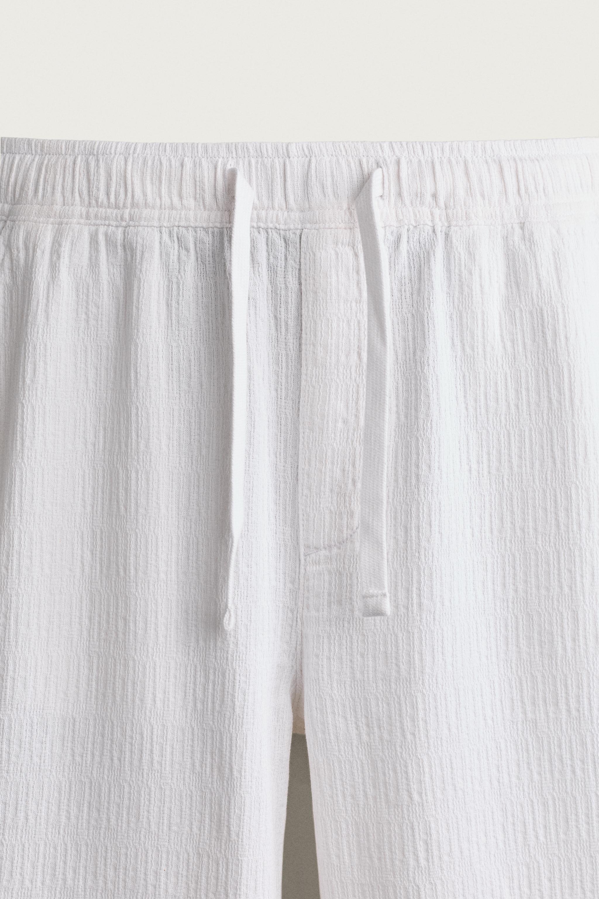 Zara SOLUK EFEKTLİ JAKARLI RELAXED FIT PANTOLON görsel 8