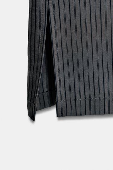 ZW COLLECTION STRIPED PYJAMA-STYLE TROUSERS - Grey by Zara - Image 6